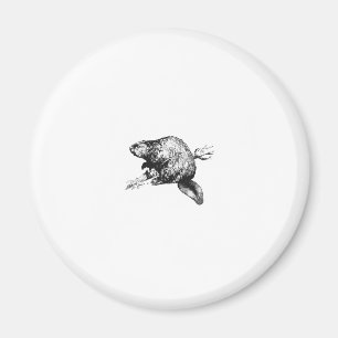 Beaver Line Art Logo Magnet