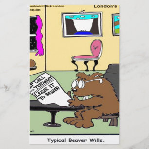 Beaver Living Wills Rick London Funny Stationery
