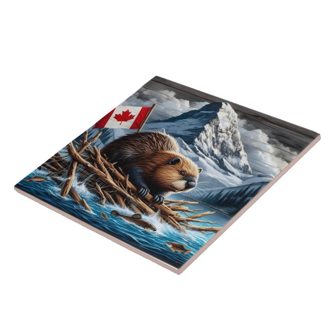 Beaver Lodge by Snowy Mountains Tile (Side)