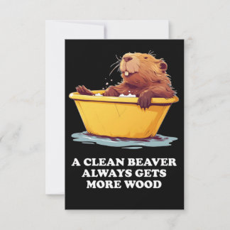 Beaver Lover Bath Thank You Card