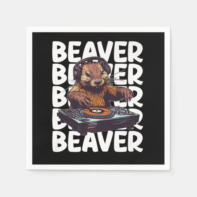 Beaver Lover DJ Napkin (Front)