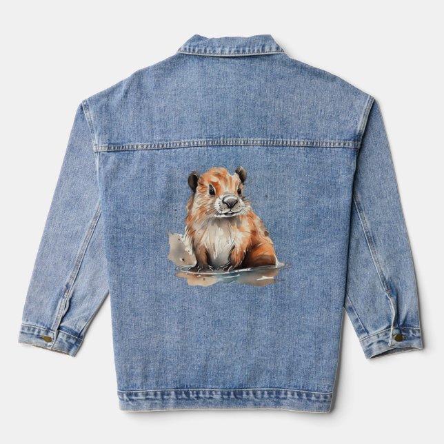 Beaver mens shirt denim jacket (Back)