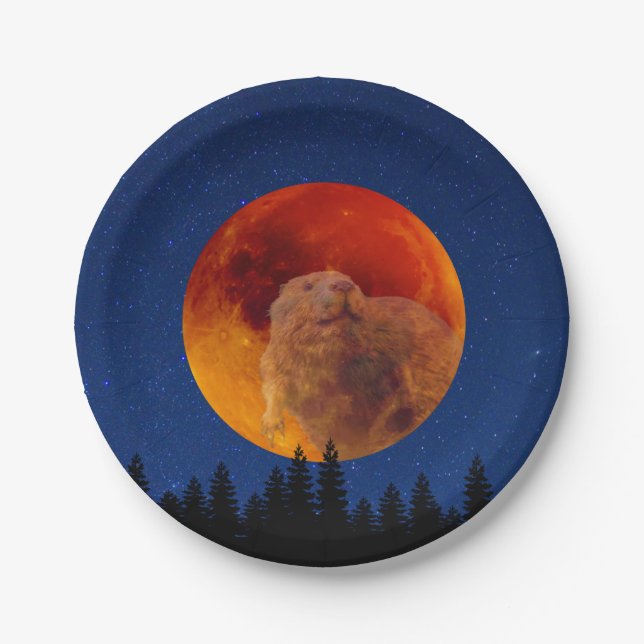 Beaver Moon in November Paper Plate (Front)