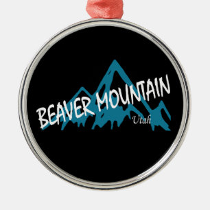 Beaver Mountain Resort Mountains Metal Ornament