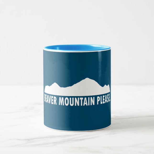 Beaver Mountain Resort Please Two-Tone Coffee Mug (Center)
