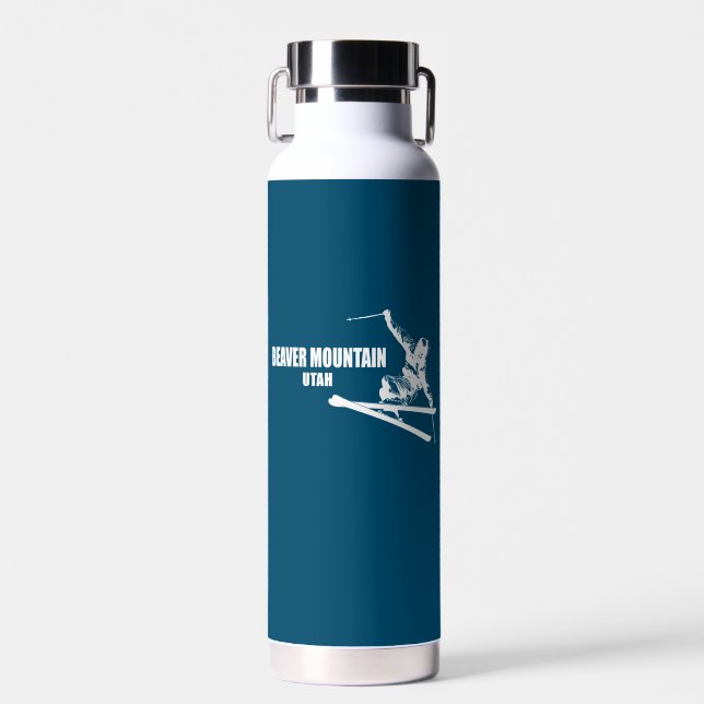 Beaver Mountain Resort Utah Skier Water Bottle (Front)
