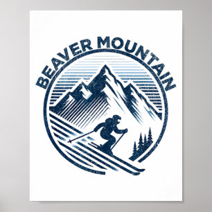 Beaver mountain utah ski resort colorado skiing poster
