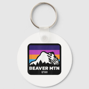 Beaver Mountain Utah Skiing Snowboarding Family Sk Keychain