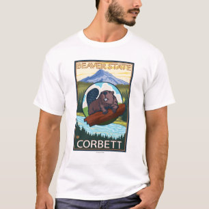 Beaver & Mt. Hood - Corbett, Oregon T-Shirt