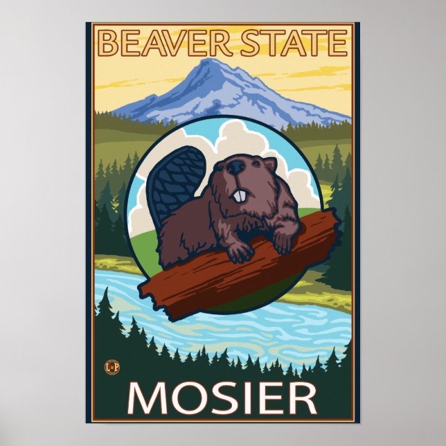 Beaver & Mt. Hood - Mosier, Oregon Poster (Front)