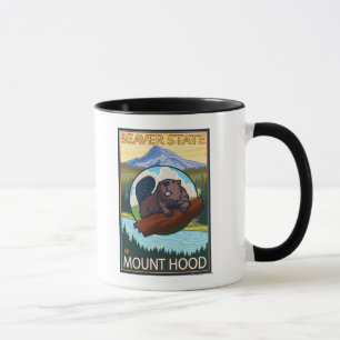 Beaver & Mt. Hood, OregonVintage Travel Poster Mug