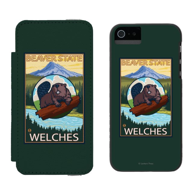 Beaver & Mt. Hood - Welches, Oregon Incipio iPhone Wallet Case (Side by Side)