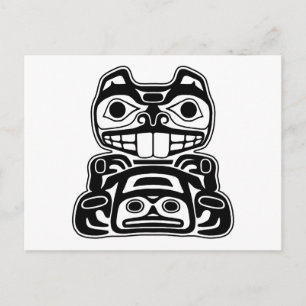 Beaver Native American Design Postcard
