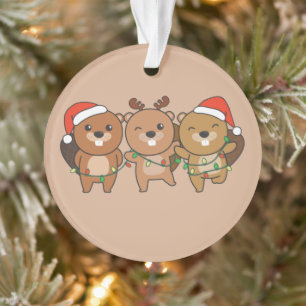 Beaver Noël Animaux de Noël Cute Beaver Orn