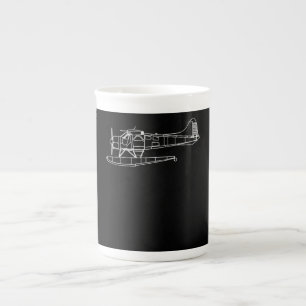 Beaver On Floats Sea Plane Pilot  Front & Back Bone China Mug