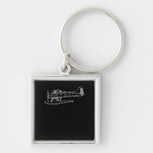 Beaver On Floats Sea Plane Piot Funny Gift Keychain