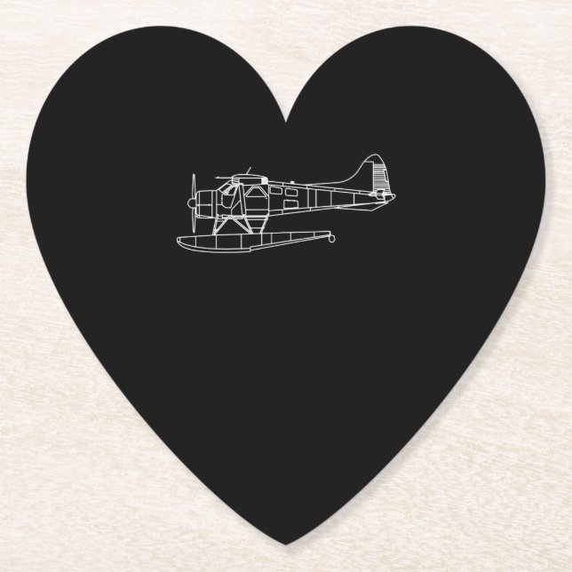 Beaver On Floats Sea Plane Piot Funny Gift Paper Coaster (Front)