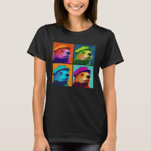 Beaver Pop Illustration Colourful Animal Women Men T-Shirt