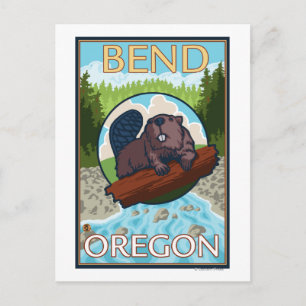 Beaver & River - Bend, Oregon Postcard