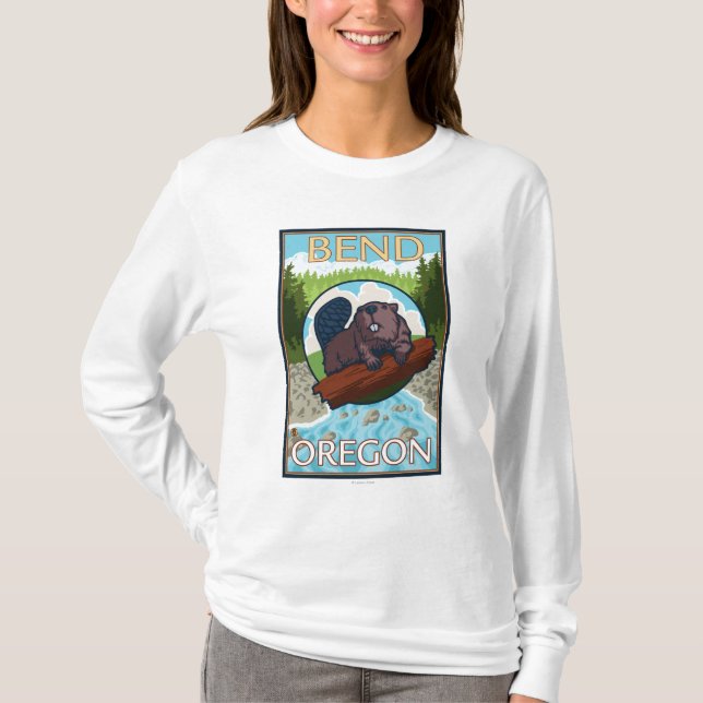 Beaver & River - Bend, Oregon T-Shirt (Front)