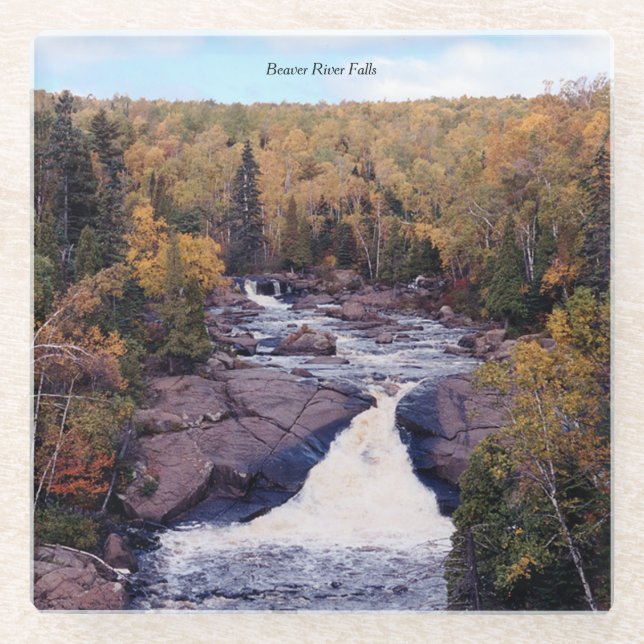 Beaver River Falls glass coaster (Front)