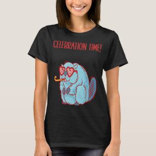 Beaver Sarcastic Birthday Quotes Wishes Party Cel T-Shirt