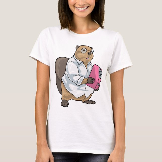 Beaver Secretary Folder Office T-Shirt (Front)