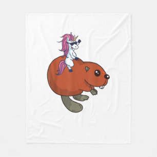 Beaver Shirt Funny Unicorn Beaver Lover Gift T-Shi Fleece Blanket