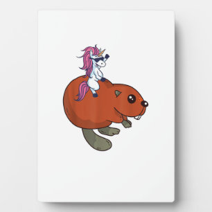 Beaver Shirt Funny Unicorn Beaver Lover Gift T-Shi Plaque
