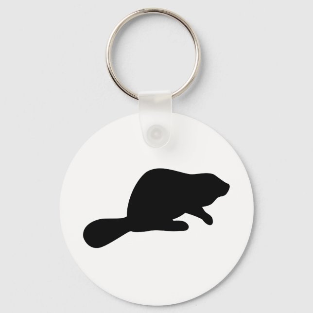 Beaver Silhouette Keychain (Front)