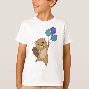 Beaver Sumsi Balloons Funny Animals For Children T-Shirt