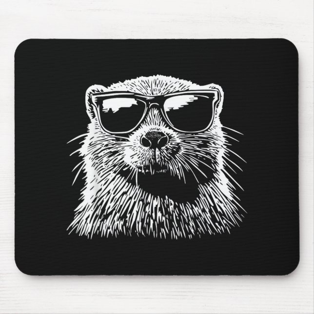 Beaver Sunglasses Mouse Pad (Front)