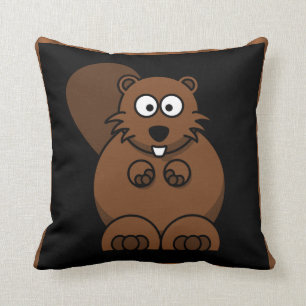 Beaver throw pillow