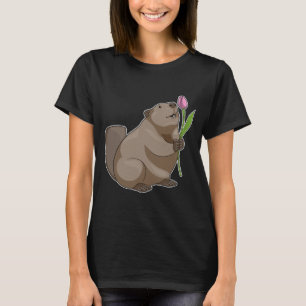 Beaver Tulip Flower T-Shirt