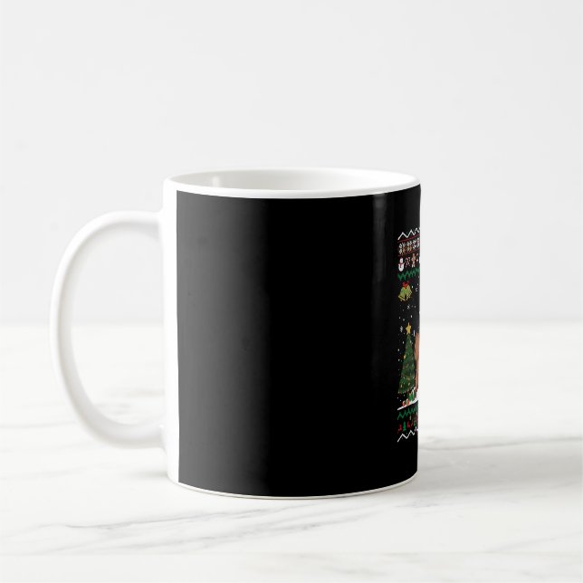 Beaver Ugly Xmas Gift Funny Santa Riding Beaver Ch Coffee Mug (Left)