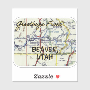 Beaver UT Vintage Map