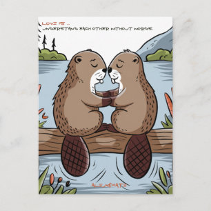 Beaver Valentine Postcard