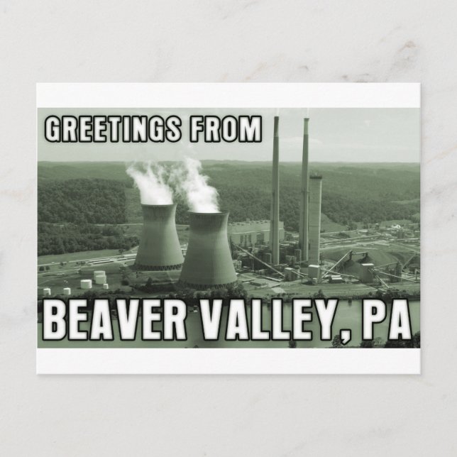 Beaver Valley Power Station PA Greetings From NUKE Postcard (Front)