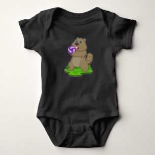 Beaver Volleyball player Volleyball Baby Bodysuit