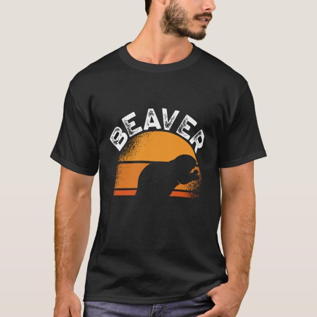 Beaver Whisperer Backprint Beaver T-Shirt (Front)