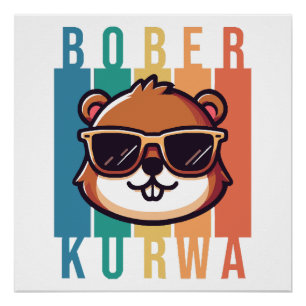 Beaver with Sunglasses Poster