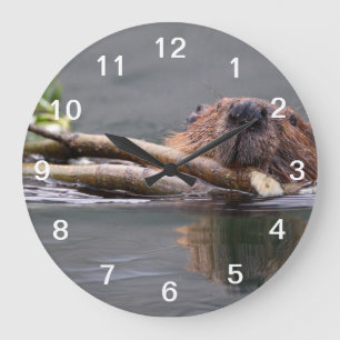 Beaver Working Large Clock