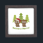 Beaver-y Merry! Christmas Beavers Keepsake Box<br><div class="desc">Beaver-y Merry! Christmas beavers</div>