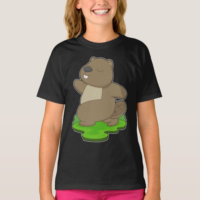 Beaver Yoga Fitness Gymnastics T-Shirt (Front)