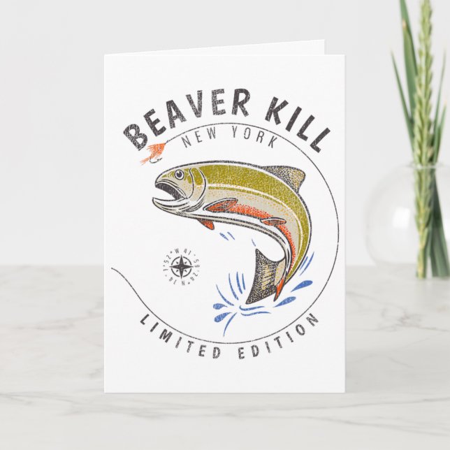 Beaverkill River New York Fly Fishing Souvenir Bea Card (Front)