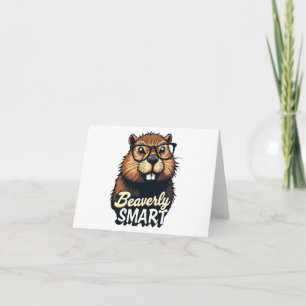 Beaverly Smart – Funny Beaver with Glasses Graphic Card