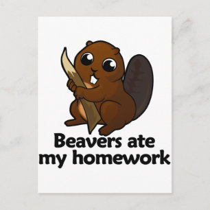 Beavers ate my homework postcard