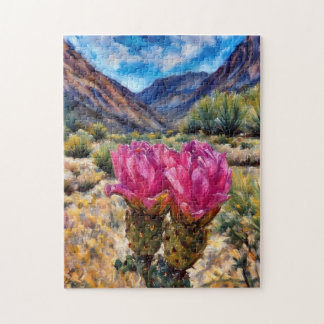 Beavertail Cactus Bloom Black Canyon Jigsaw Puzzle