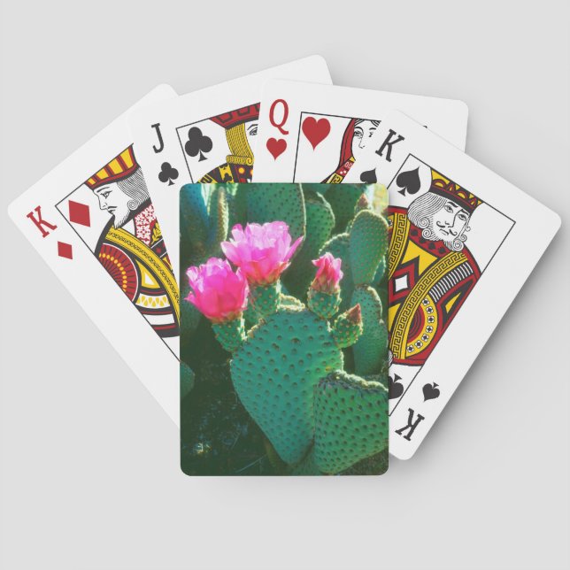 Beavertail Cactus Flowers Playing Cards (Back)