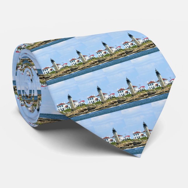 Beavertail Lighthouse, Rhode Island Mens Tie (Rolled)